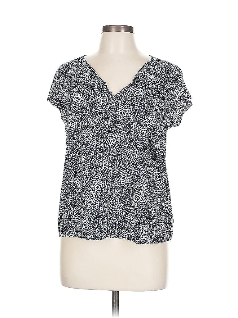 Pre-owned Tommy Hilfiger Short Sleeve Blouse In Blue