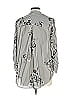 Black Rainn 100% Polyester Stripes Silver 3/4 Sleeve Blouse Size L - photo 2