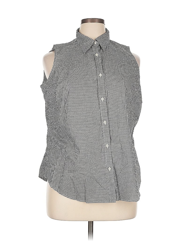 Pre-owned Polo Ralph Lauren Sleeveless Button Down Shirt In Gray