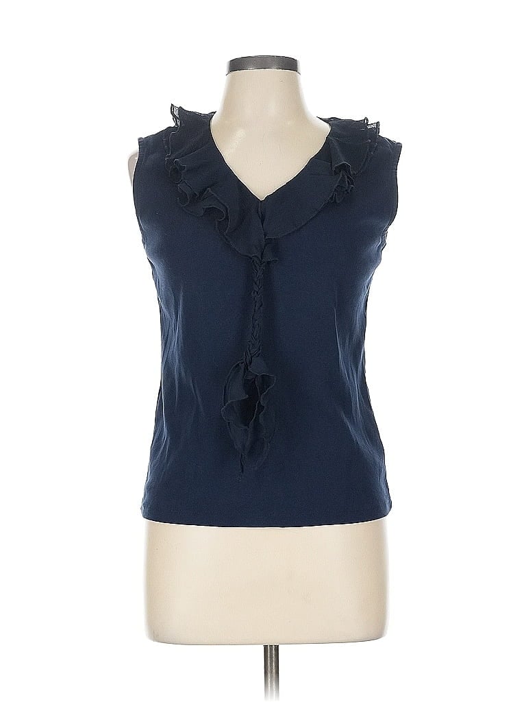 Pre-owned Jones New York Signature Sleeveless Blouse In Blue