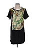 Cotélac 100% Polyester Graphic Black Casual Dress Size XS (0) - photo 1