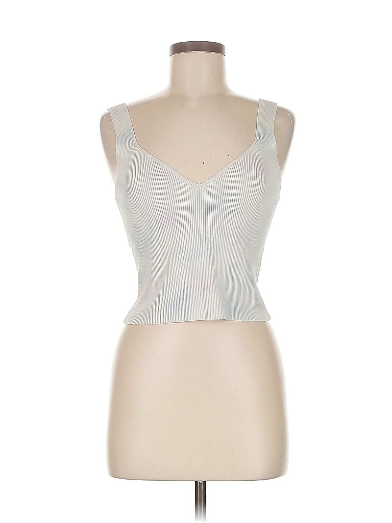 Pre-owned Sandro Sleeveless Top White Sweetheart Neckline Tops
