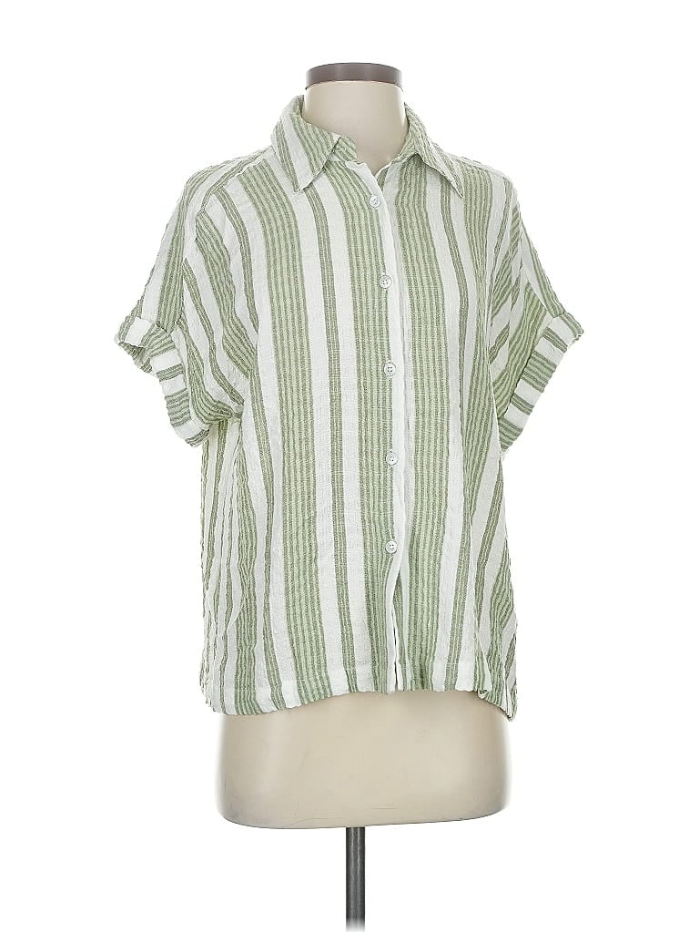 Pre-owned Jane And Delancey Short Sleeve Blouse In Green