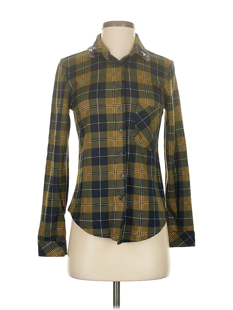 Pre-owned Polly & Esther Long Sleeve Blouse In Green