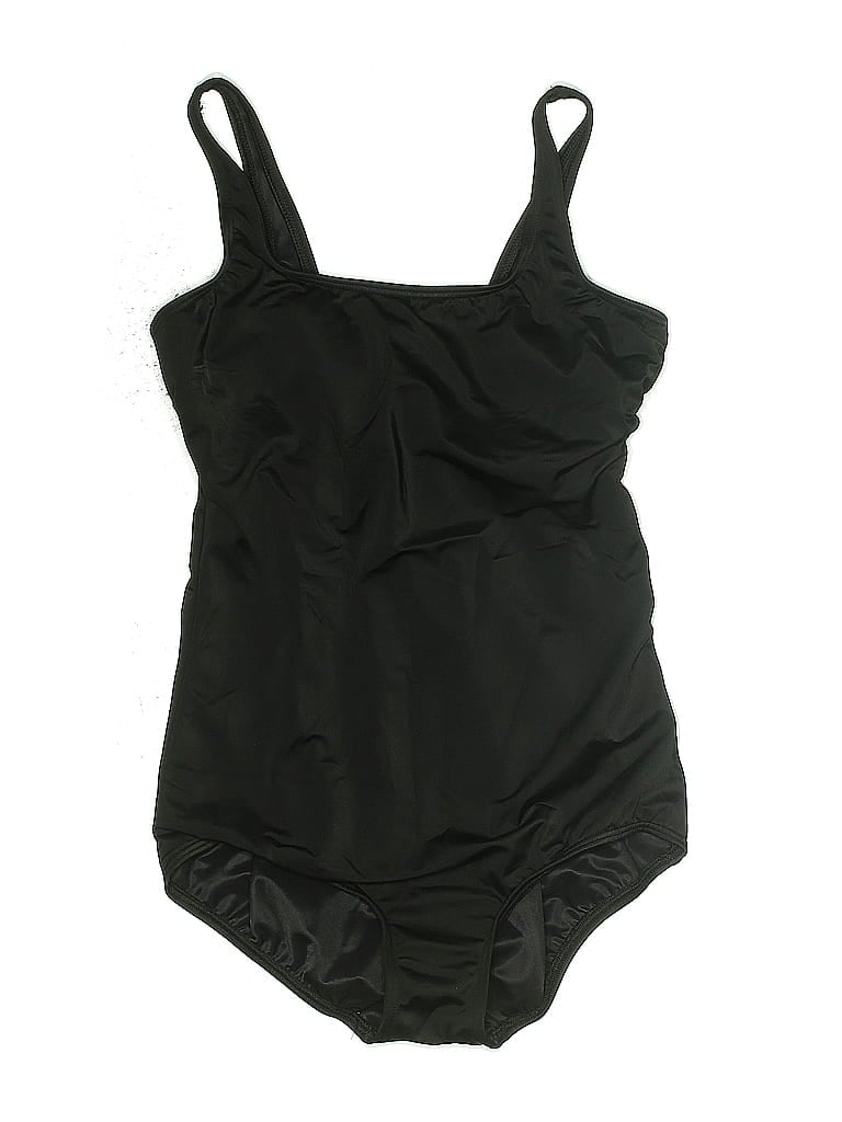 Pre-owned Lands' End One Piece Swimsuit In Black