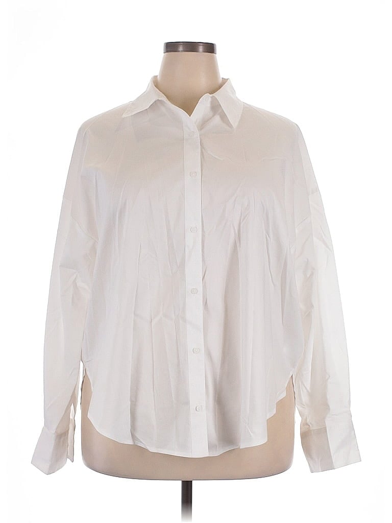 Pre-owned Express Long Sleeve Blouse In White