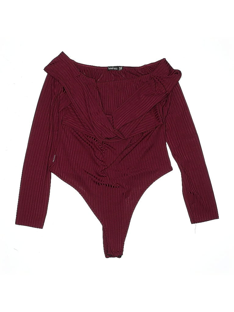 BOOHOO Pre-owned Bodysuit In Burgundy