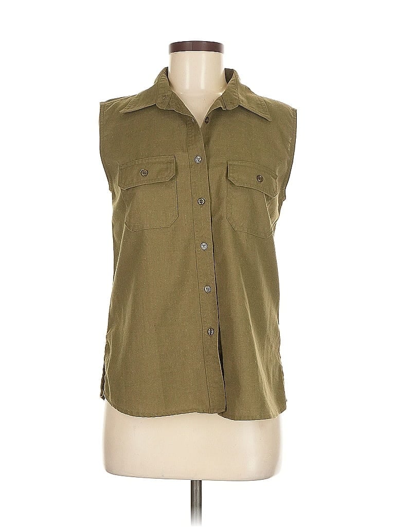Pre-owned Bill Blass Sleeveless Blouse In Green