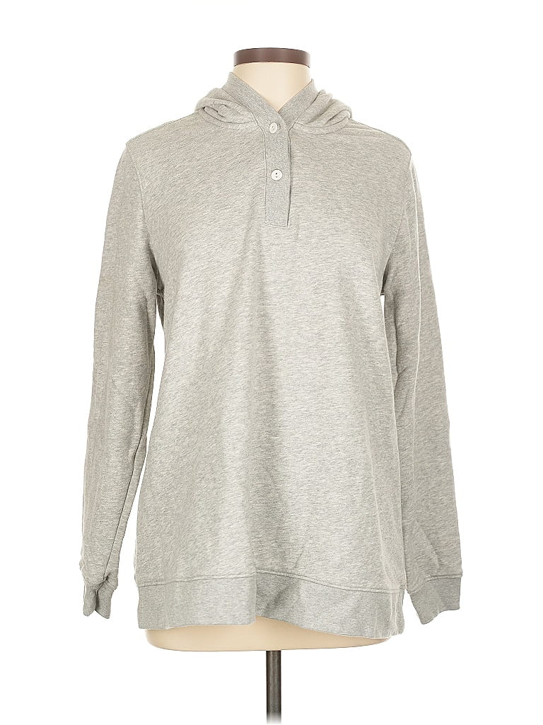 Pre-owned Lands' End Pullover Hoodie In Silver