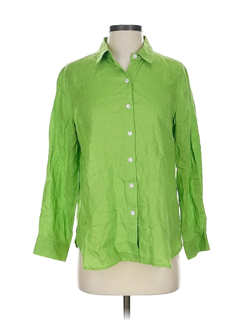 Click to view more detailed imagery on our partner's website Pre-owned Jjill 3/4 Sleeve Button Down Shirt In Green
