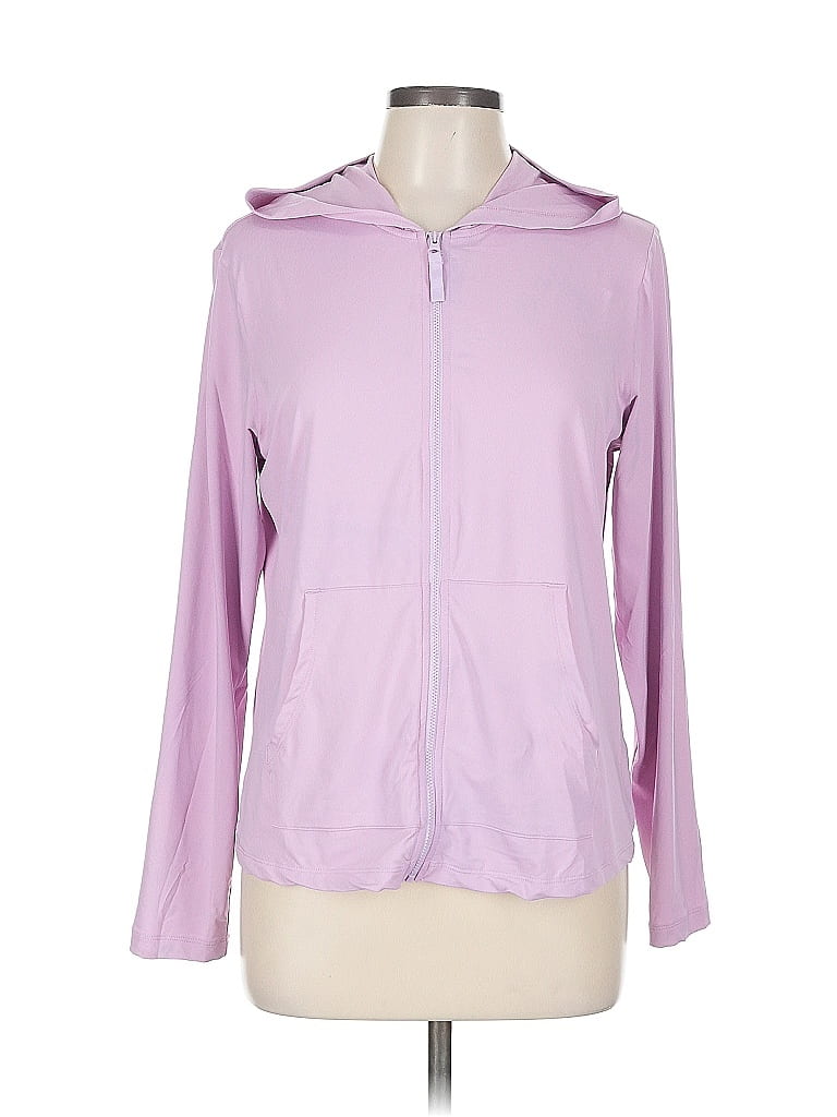 Pre-owned Lands' End Zip Up Hoodie In Purple