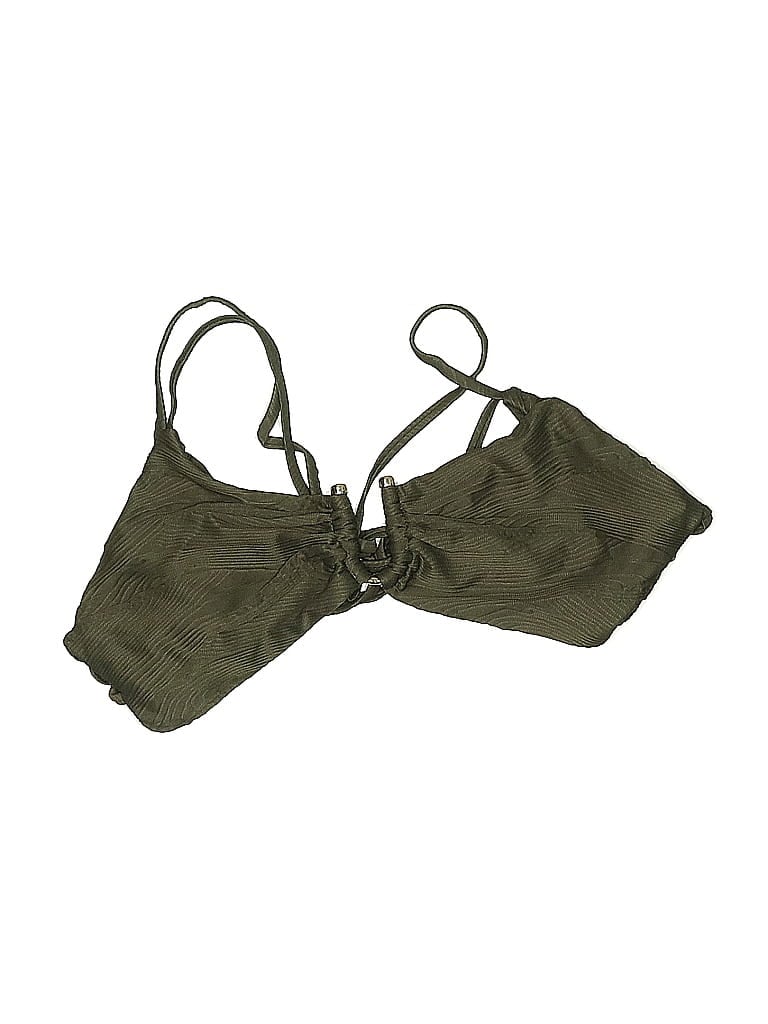 Click to view more detailed imagery on our partner's website Pre-owned Vince Camuto Swimsuit Top Green Camo Pattern Swimwear