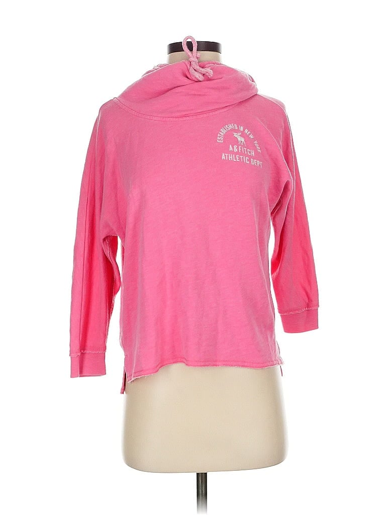 Pre-owned Abercrombie & Fitch Pullover Hoodie In Pink