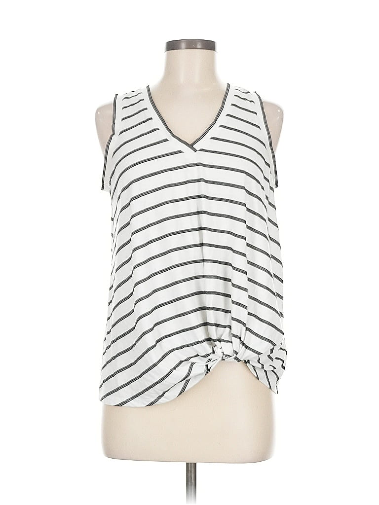 Pre-owned Allison Joy Sleeveless Top Silver One Shoulder Neckline Tops