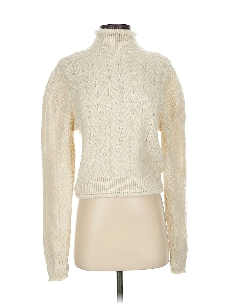 Pre-owned Mng Turtleneck Sweater In White