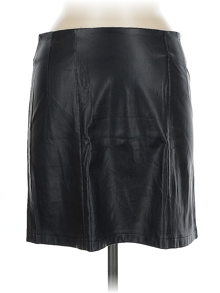 Pre-owned Primark Faux Leather Skirt In Black