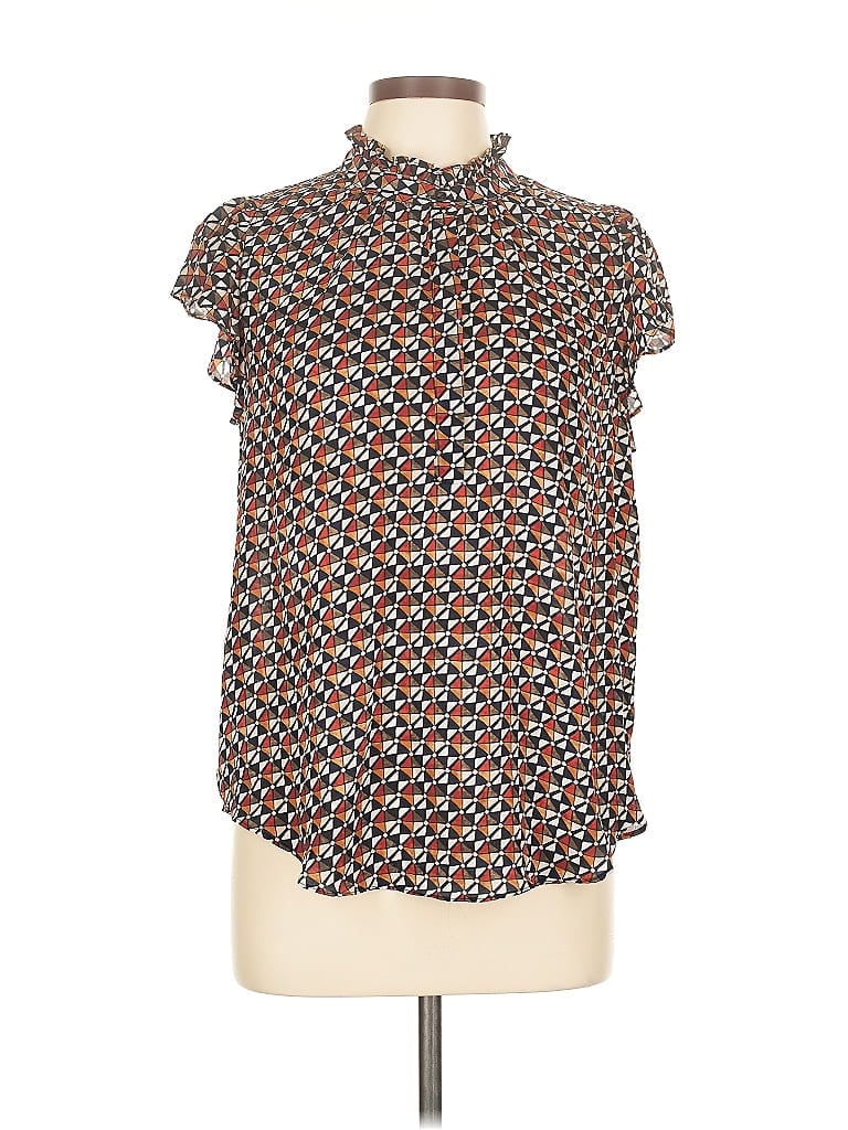 Pre-owned Alex & Lili Short Sleeve Blouse In Red