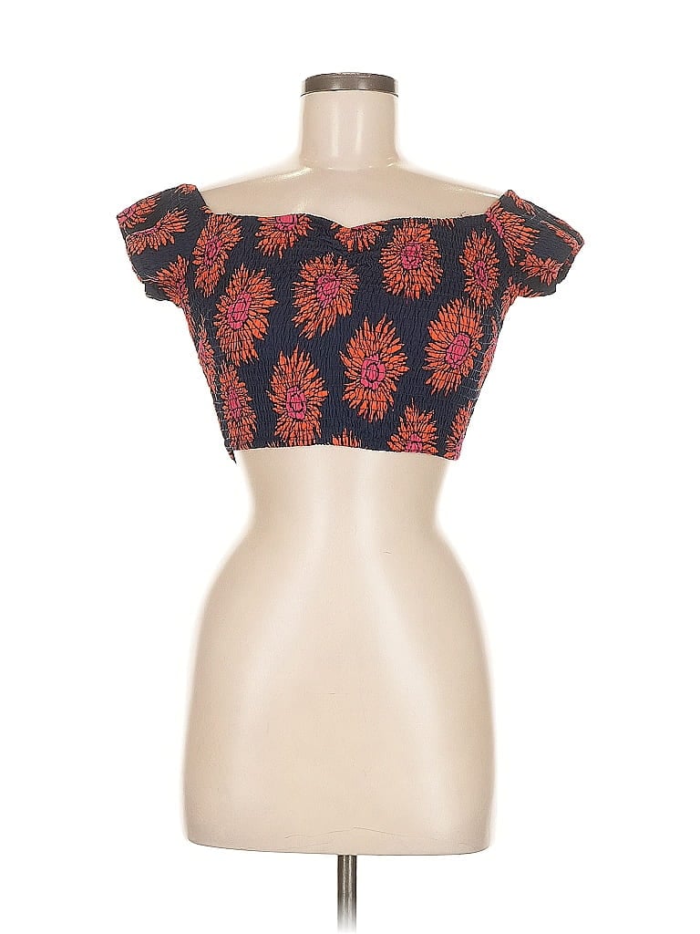 Pre-owned Band Of Gypsies Short Sleeve Blouse In Red