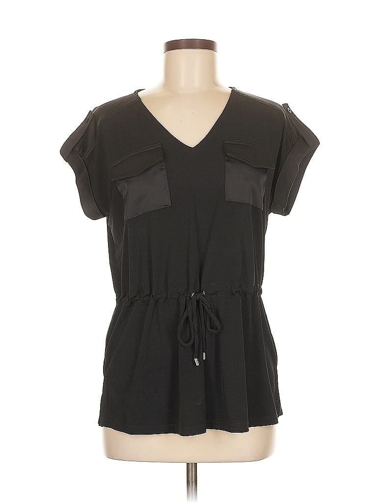 Pre-owned Calvin Klein Short Sleeve Blouse In Black