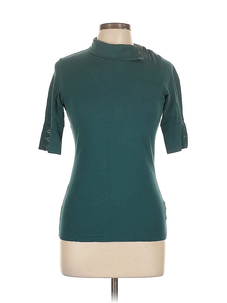 Pre-owned Athleta Short Sleeve Turtleneck In Blue