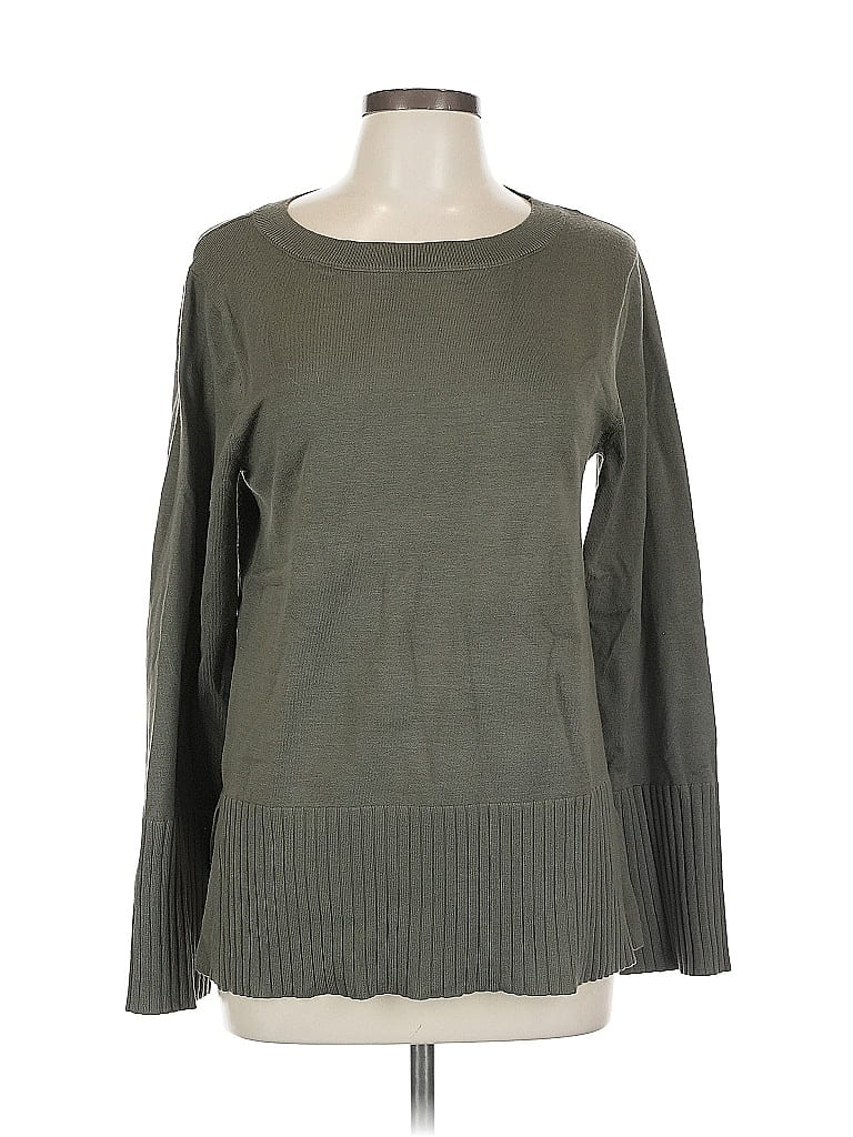 Pre-owned Cable & Gauge Pullover Sweater In Green