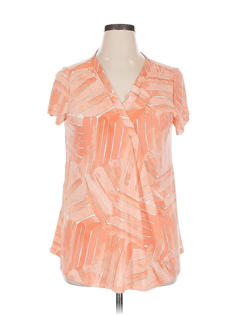 Lane Bryant Short Sleeve Blouse In Brown