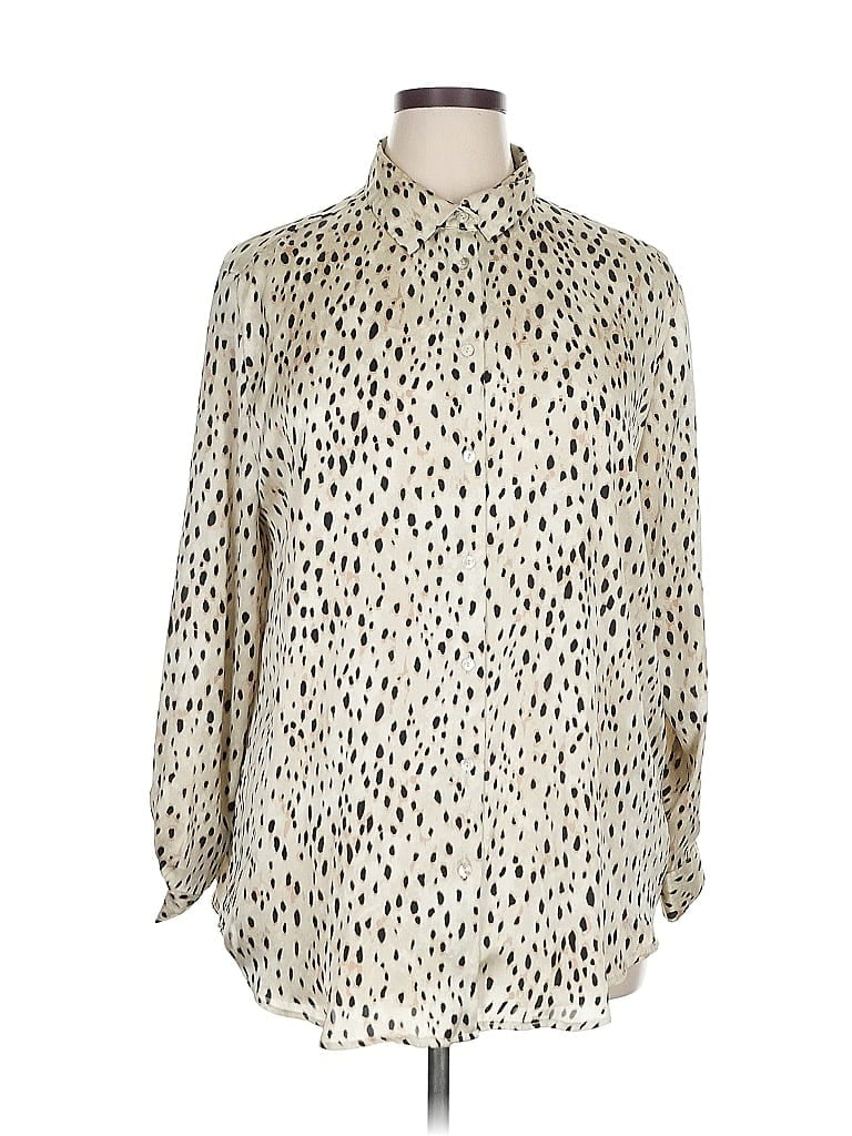 Pre-owned T Tahari Long Sleeve Blouse In White