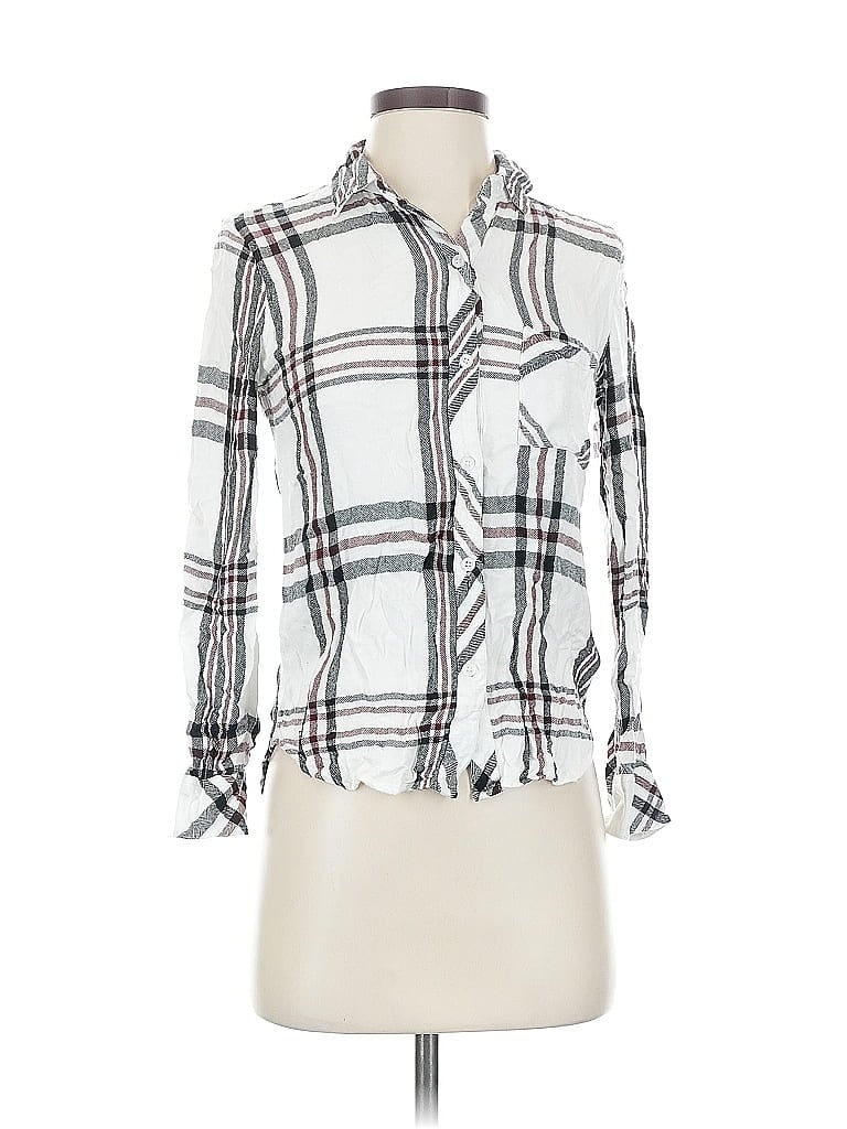 Pre-owned Rails Long Sleeve Blouse In White