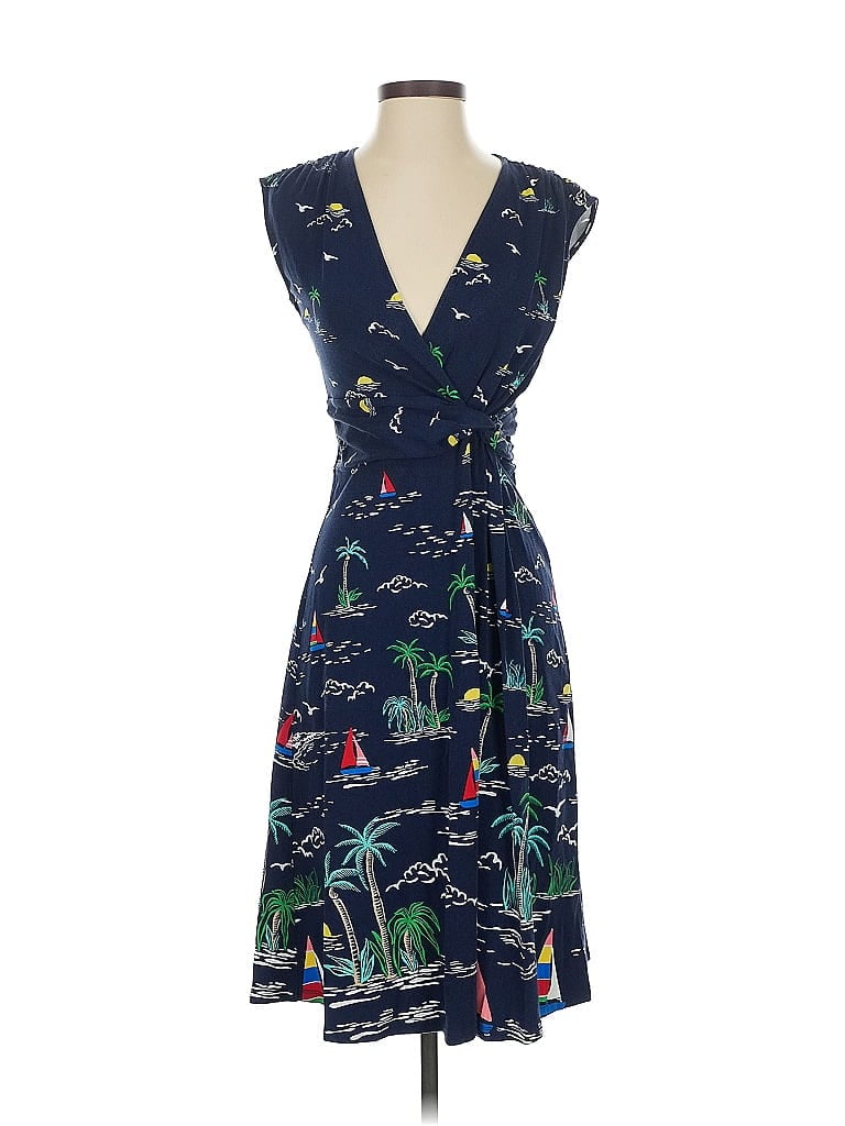 Pre-owned Lands' End Cocktail Dress In Blue