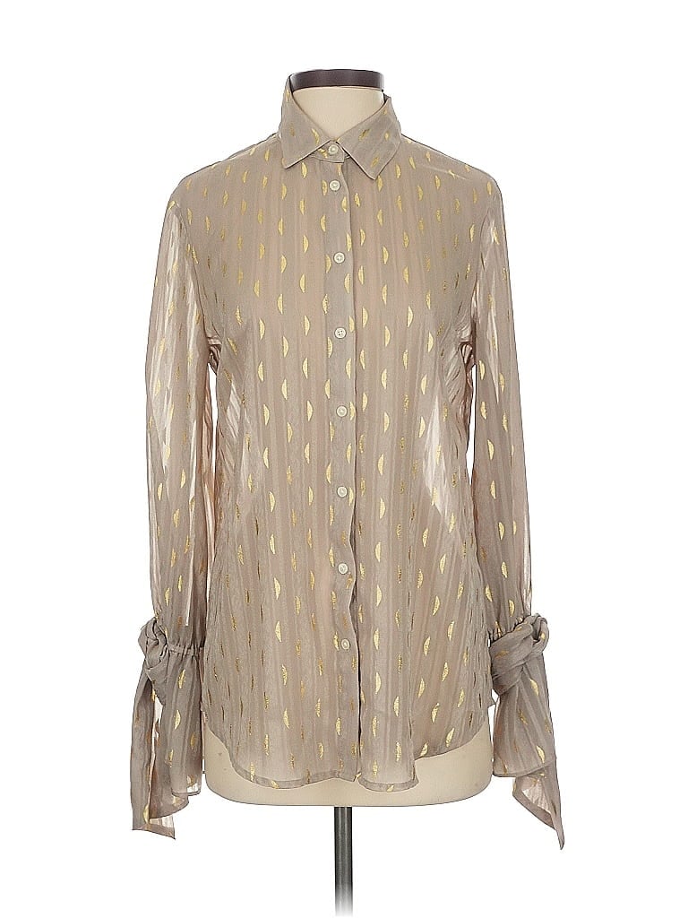 BANANA REPUBLIC Pre-owned Long Sleeve Blouse In Gold
