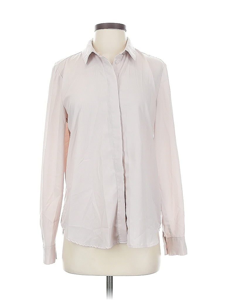 Pre-owned H&m Long Sleeve Blouse In Gray