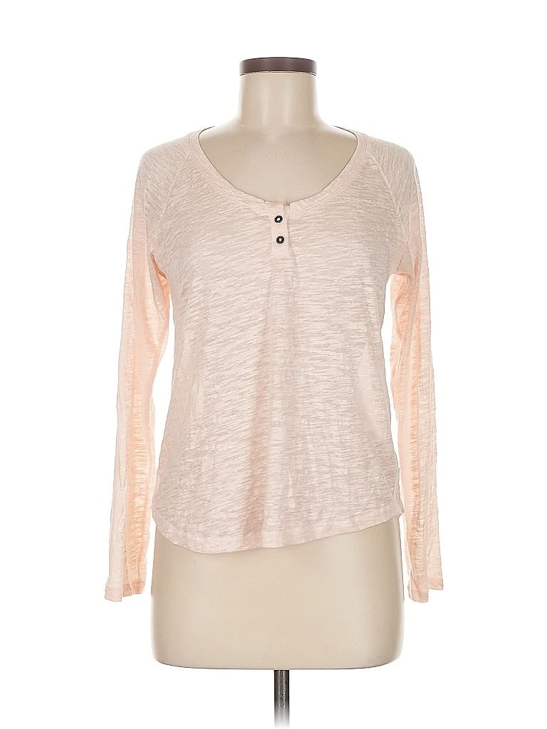 Pre-owned Cynthia Rowley Tjx Long Sleeve Henley Shirt In Pink