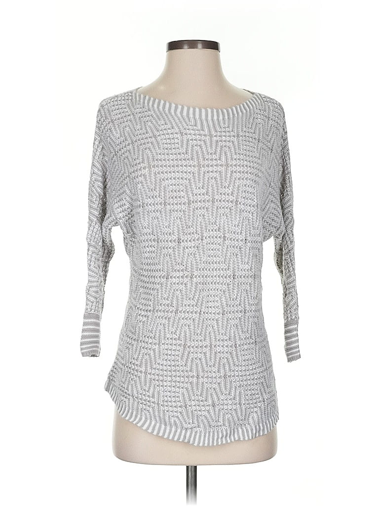 Click to view more detailed imagery on our partner's website Pre-owned Nic + Zoe Pullover Sweater In Silver