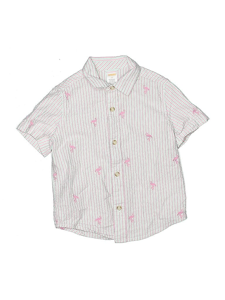 Pre-owned Gymboree Kids' Short Sleeve Button Down Shirt In Pink