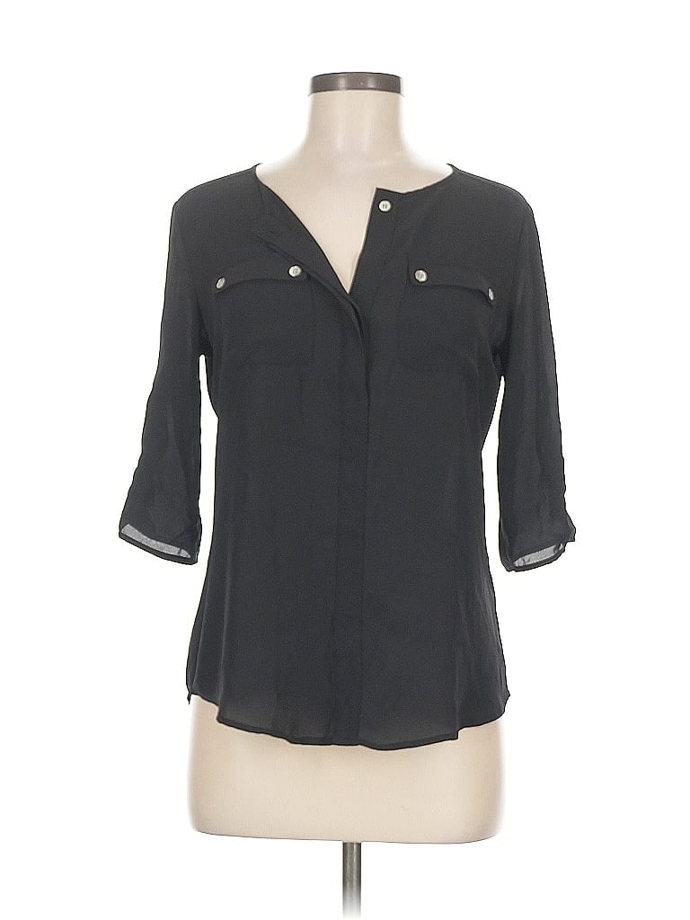 Click to view more detailed imagery on our partner's website Pre-owned New York And Company 3/4 Sleeve Blouse In Black