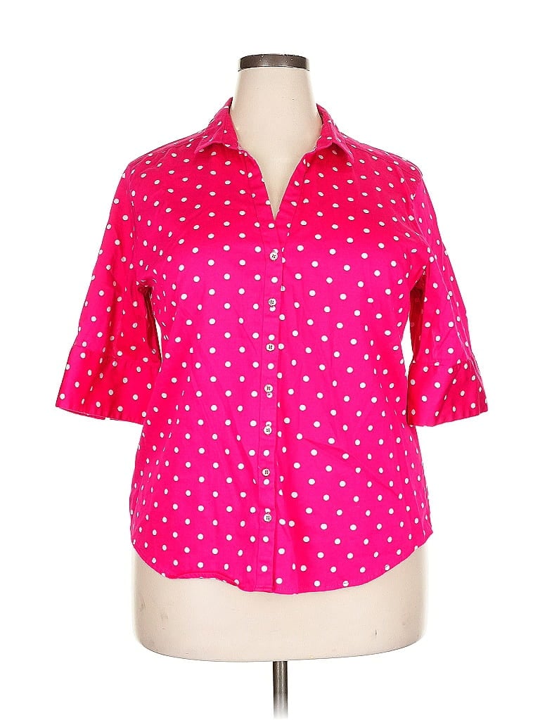 Pre-owned 7th Avenue Design Studio New York & Company 3/4 Sleeve Button Down Shirt In Pink