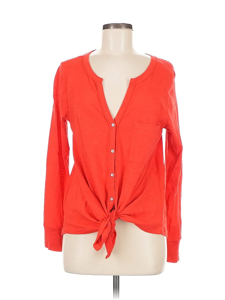 Click to view more detailed imagery on our partner's website Pre-owned Caslon Long Sleeve Blouse In Orange