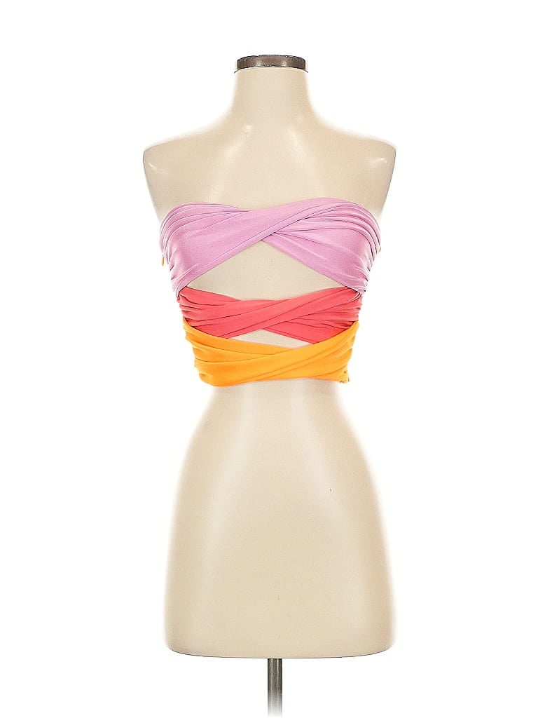 Pre-owned Micas Tube Top Orange Strapless Neckline Tops
