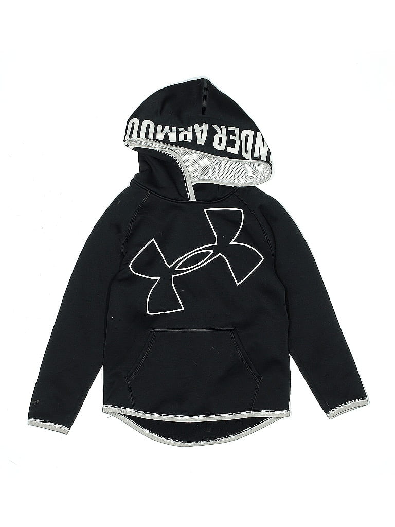 Click to view more detailed imagery on our partner's website Pre-owned Under Armour Kids' Pullover Hoodie In Black
