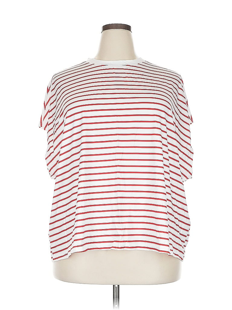Pre-owned Shein Curve 3/4 Sleeve T-shirt In Red