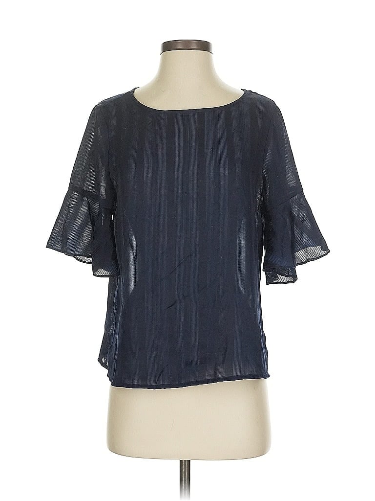 Pre-owned Vince Camuto Short Sleeve Blouse In Blue