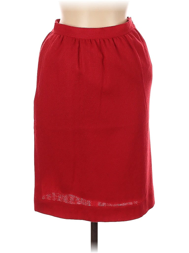 Pre-owned Evan Picone Wool Skirt In Red