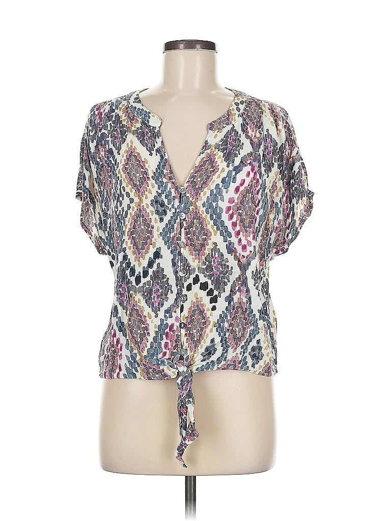 Pre-owned Lovestitch Short Sleeve Blouse In Purple