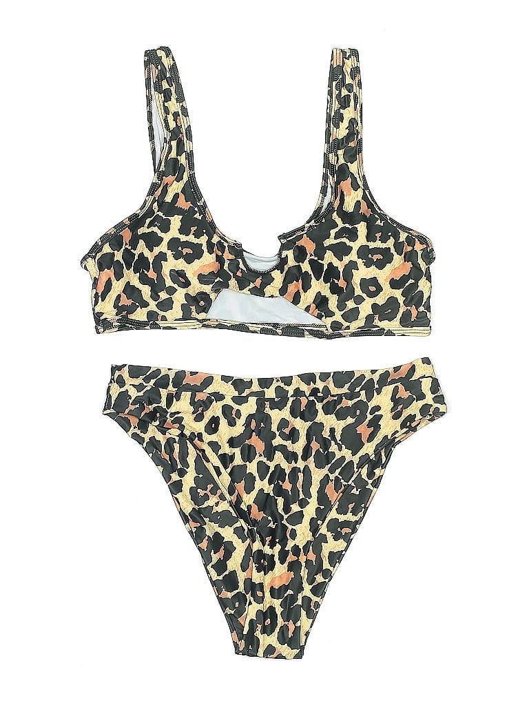 Pre-owned Unbranded Two Piece Swimsuit In Gold