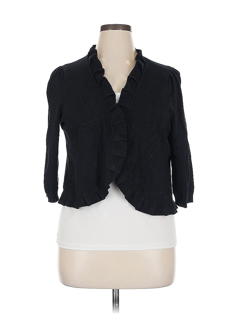 Pre-owned Inc International Concepts Cardigan Sweater In Black