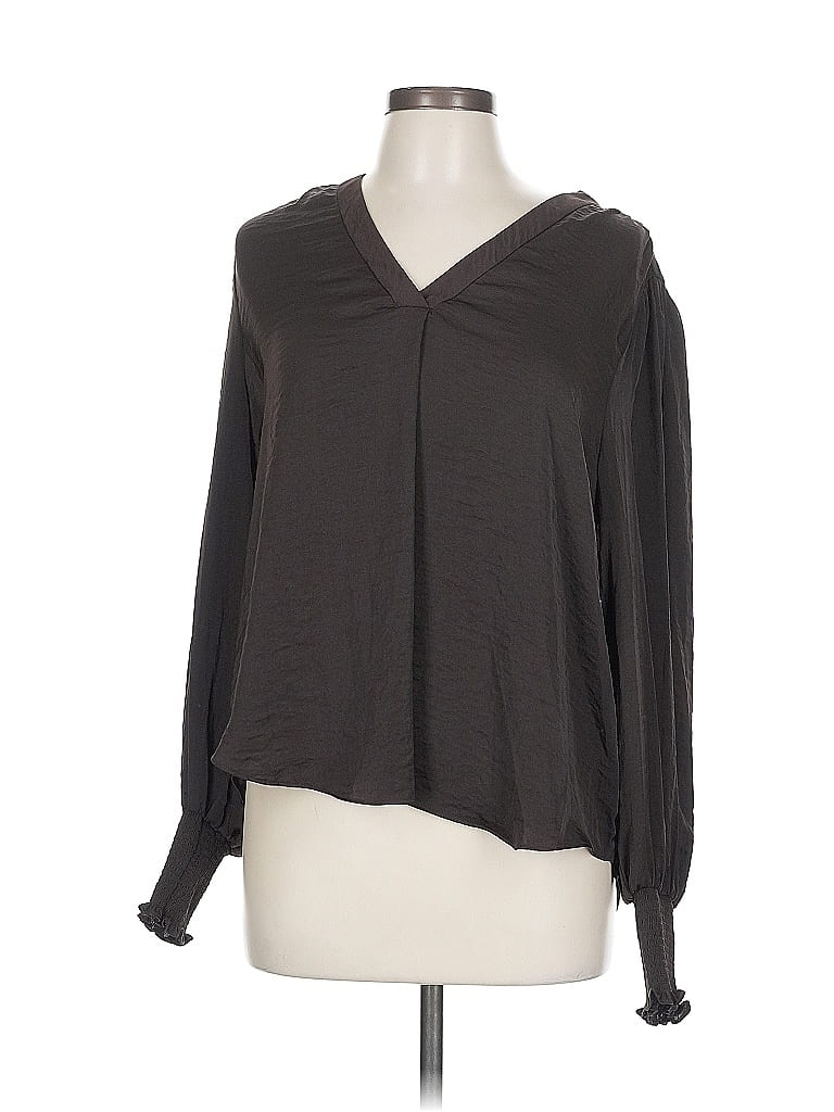 Pre-owned Vince Camuto Long Sleeve Blouse In Gray