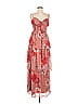 Crystal Doll 100% Polyester Floral Red Cocktail Dress Size 7 - photo 1