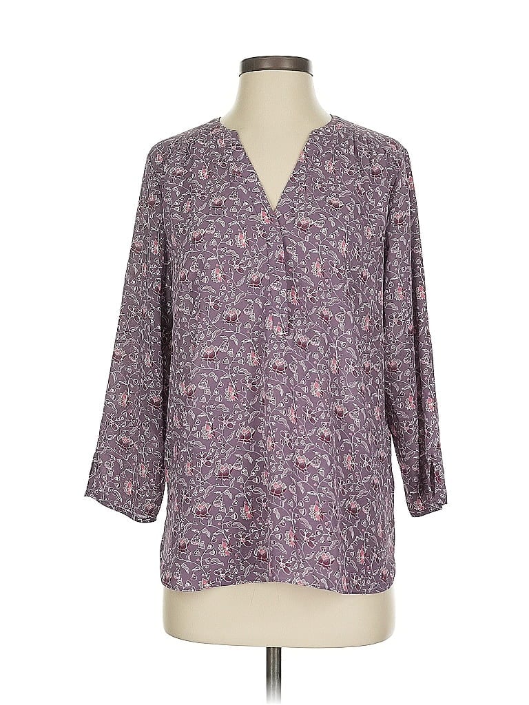 Pre-owned Nydj 3/4 Sleeve Blouse In Purple