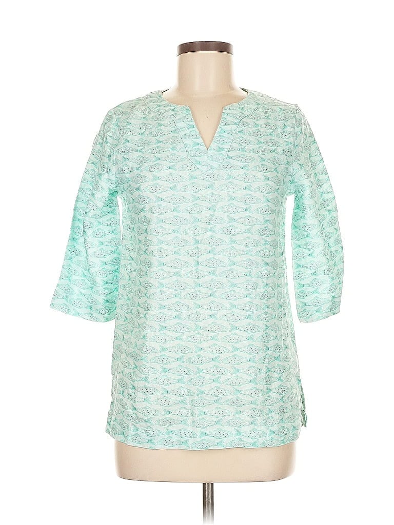 Pre-owned Vineyard Vines 3/4 Sleeve Blouse In Blue