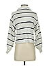 Polly 100% Acrylic Stripes White Turtleneck Sweater Size 2 - photo 1